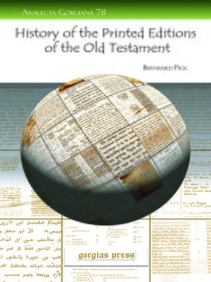 cover image of History of the Printed Editions of the Old Testament